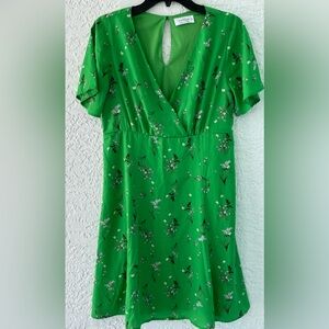 Bright green swing dress